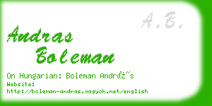 andras boleman business card